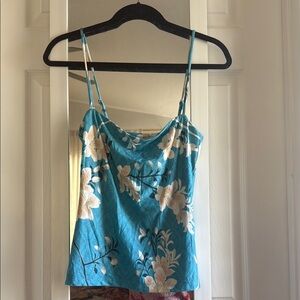 Novella Royale Blue and White Camisole Fitted Spaghetti Straps
